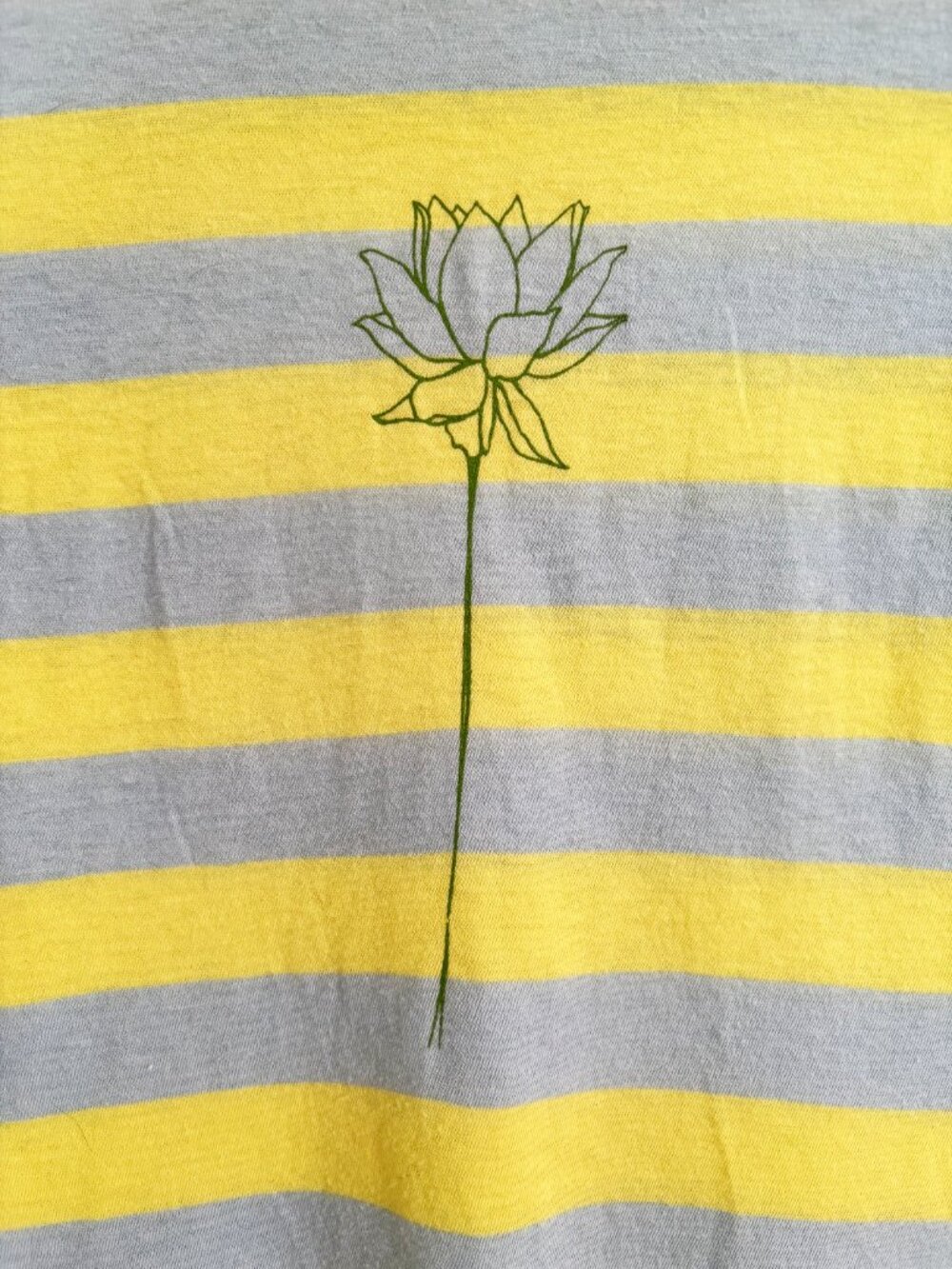 Kids T Shirt by Alternative Vintage Soft - Blue Yellow Stripe Size Kids Large - Picture 3 of 5